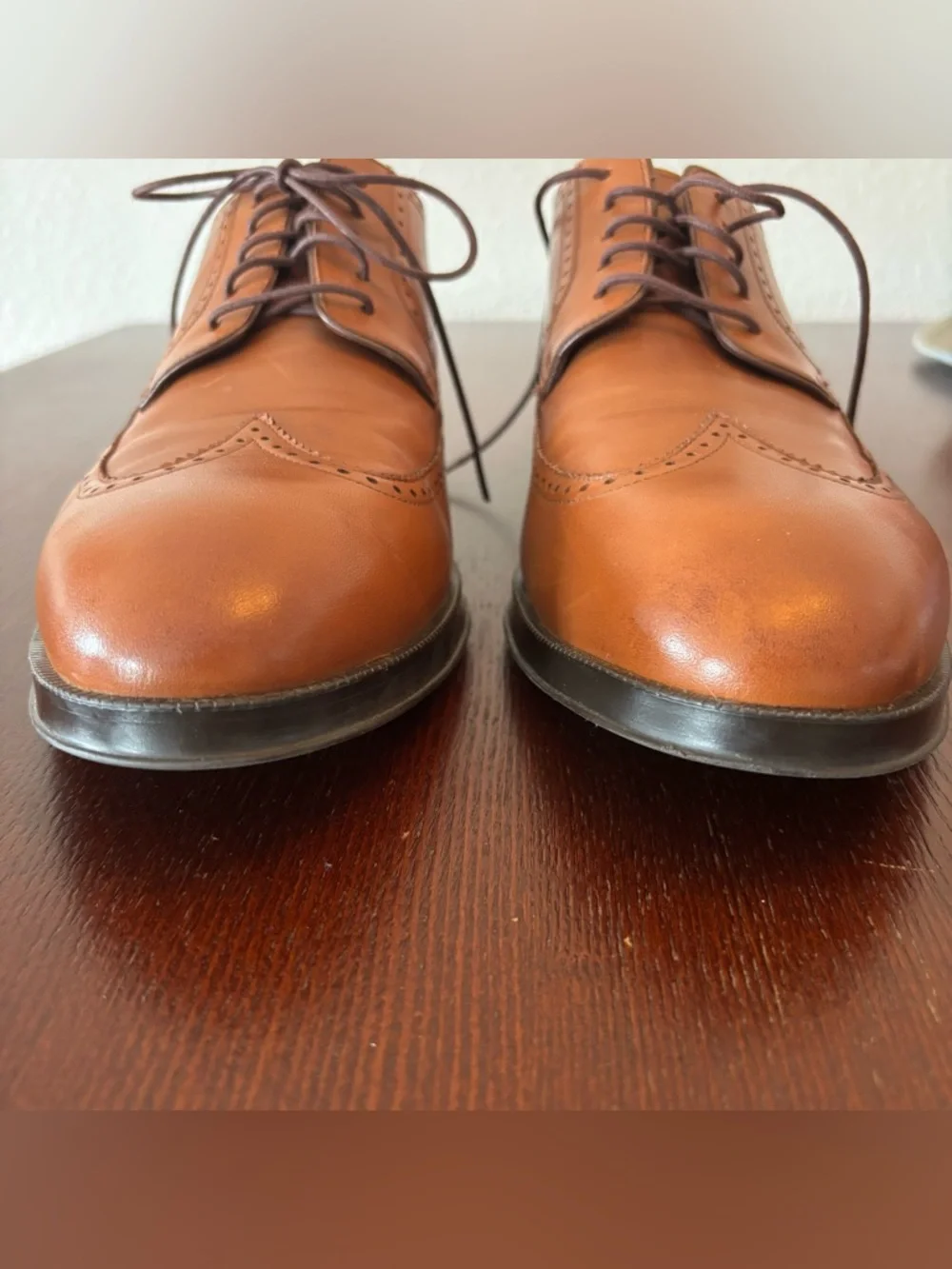 Cole Haan Mens British Brown Leather Wingtip Oxford Shoe Size 11M Classic C31589
